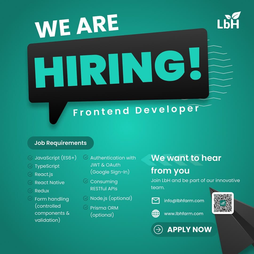 مطور واجهات أمامية (React) — دوام كامل